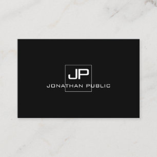 Modern svartvit monogram-Elegant Visitkort