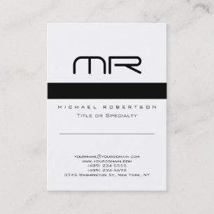 Modern svartvit monogram, rent Affärskort Visitkort