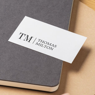 Modern svartvit monogramkonsult med fet Elegant Visitkort