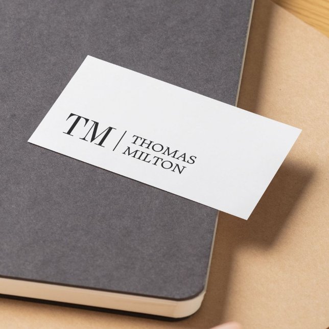 Modern svartvit monogramkonsult med fet Elegant Visitkort (Skapare uppladdad)