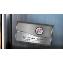 Modern svartvit och Silver Metall-ramad monogramLO