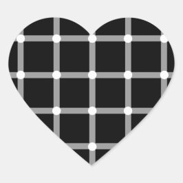 Modern svartvit optisk Coola Hjärtformat Klistermärke