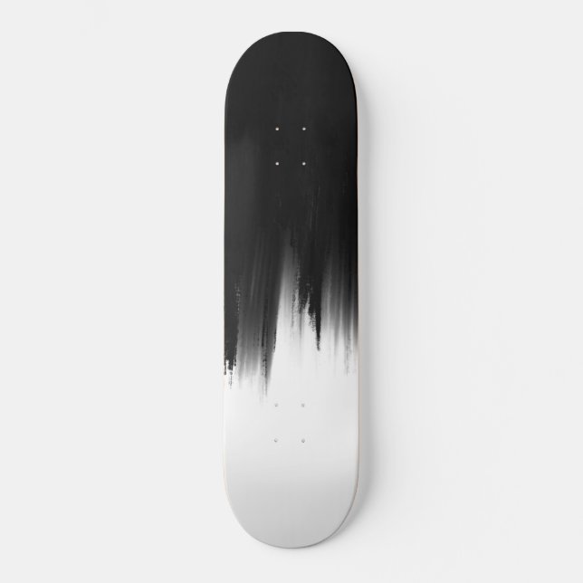 Modern svartvit penseldrag, design mini skateboard bräda 18,5 cm (Framsida)