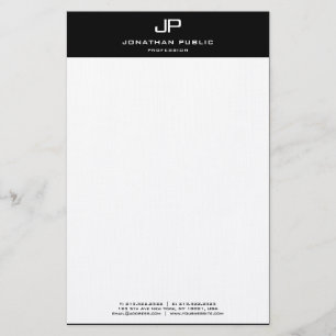 Modern svartvit Personlig-Elegant Brevpapper