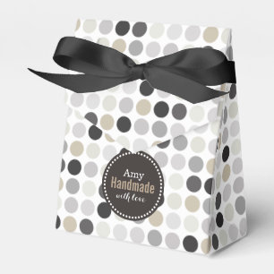 Modern svartvit polka dots mönster monogram presentaskar
