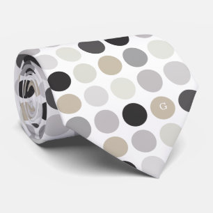 Modern svartvit polka dots mönster monogram slips