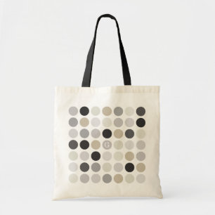 Modern svartvit polka dots mönster monogram tygkasse