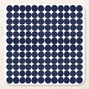 Modern svartvit polka-punkt underlägg papper kvadrat
