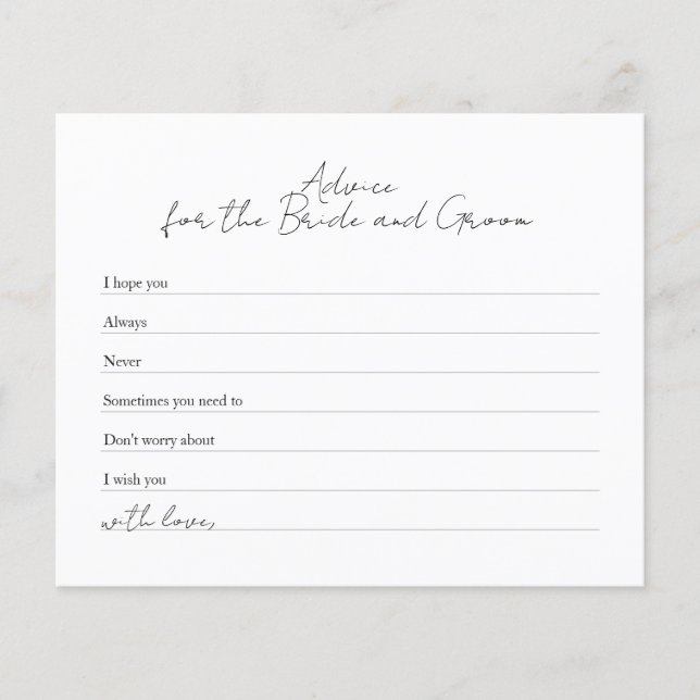 Modern svartvit rådgivning för Bride och Groom Flygblad (Framsidan)