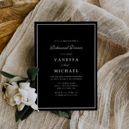 modern svartvit ram-repetitionsmiddag inbjudningar