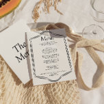 Modern Svartvit Ram Retro-middag Bröllop Meny<br><div class="desc">En gammal pengamidmeny,  en liten ljusare bröllop-middagsmeny. Med chicens malldesign för vintagens vita bakgrund och svarta typografi. Perfekt och matchning med hela sviten.</div>