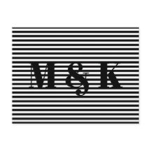 Modern svartvit rand anpassningsbar par initialer