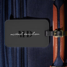 Modern svartvit skript, monogrammad, minimalistisk