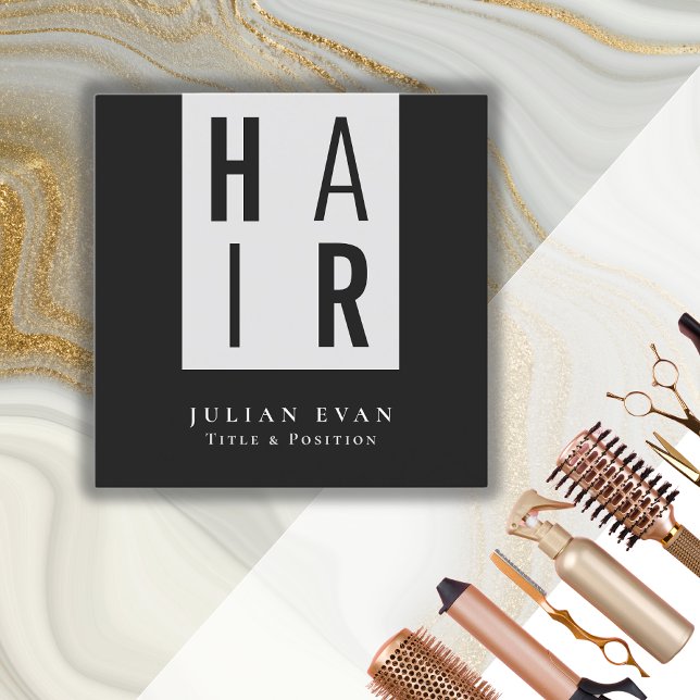 Modern svartvit svart- och vitfärgare fyrkantigt visitkort (Skapare uppladdad)