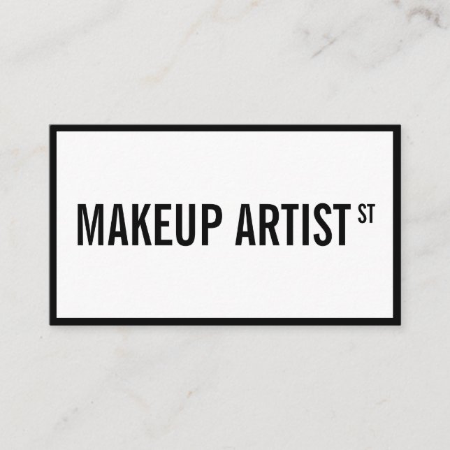 Modern svartvit svart skyltskapare för glam visitkort (Framsida)