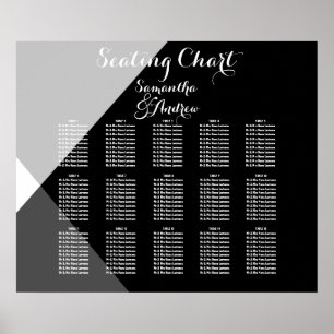 Modern svartvit triangel bord-sätesdiagram poster