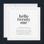 Modern svartvit typografi 21 fotofödelsedag inbjudningar<br><div class="desc">Modern minsta svartvit typografi,  enkel contemporary för foto,  21:a födelsedag party inbjudan.</div>
