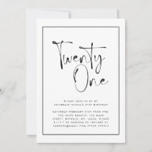 Modern svartvit typografi 21 fotofödelsedag