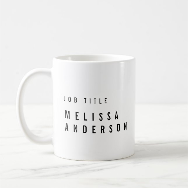 Modern svartvit typografiprofessionell kaffemugg (Vänster)
