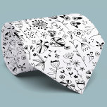 Modern svartvit Vild i svartvitt Slips<br><div class="desc">Modern inky teckning av vild blommor.</div>