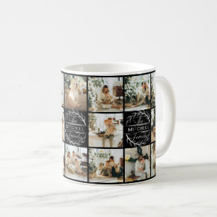 Modern svartvitt multifoto Collage Keepsaké Kaffemugg