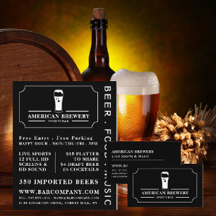 Modern svartvitt, pub/Brewery-reklam Flygblad