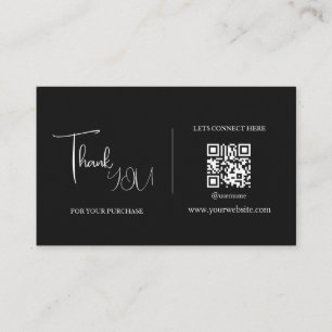 Modern svartvitt QR-kod - tackkort Visitkort