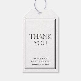 Modern svartvitt-Tack för Elegant Presentetikett