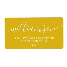 Modern Svavel Gult Returadress i skriptfamiljen Fraktsedel