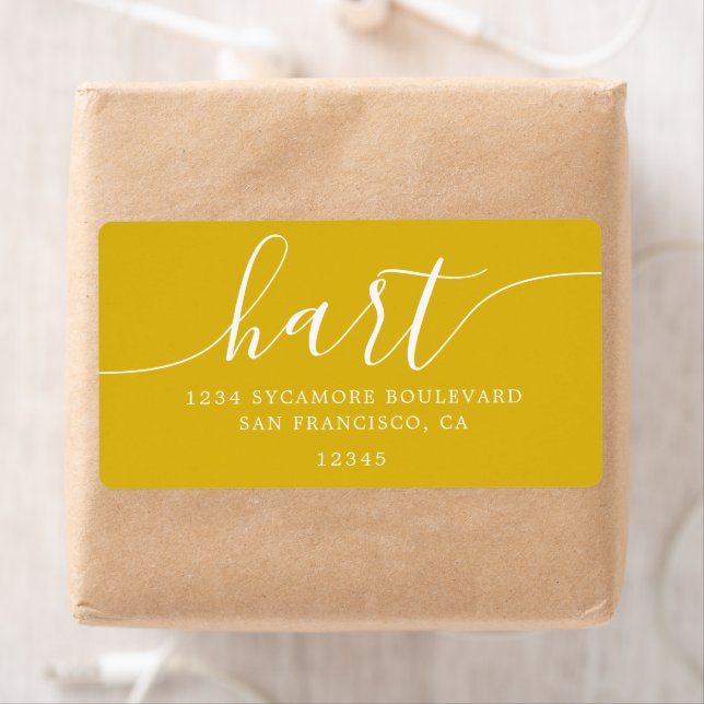 Modern Svavel Gult Returadress i skriptfamiljen Fraktsedel (Insitu)