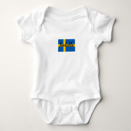 Modern Svensk Flagga Söt Svensk anpassat namn T Shirt