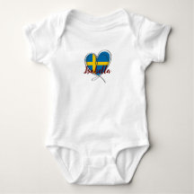 Modern Sverige Flagga Cute Heart-eget namn