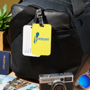 Modern sverige Sveda Art Brev karta Flagga Souveni Bagagebricka