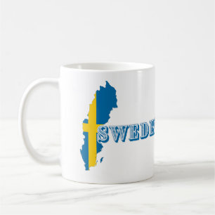 Modern sverige Sveda Art Brev karta Flagga Souveni Kaffemugg