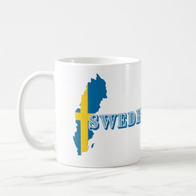 Modern sverige Sveda Art Brev karta Flagga Souveni Kaffemugg (Vänster)