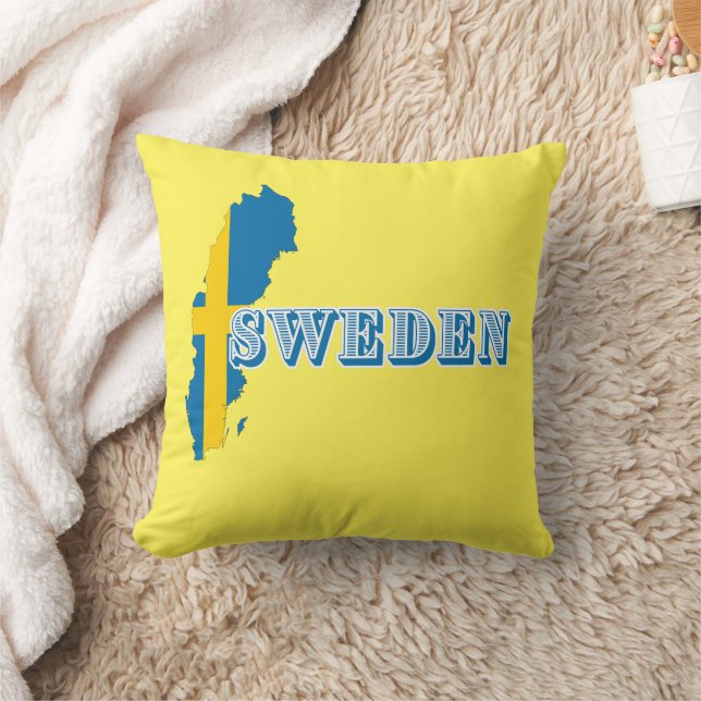 Modern sverige Sveda Art Brev karta Flagga Souveni Kudde (Filt)