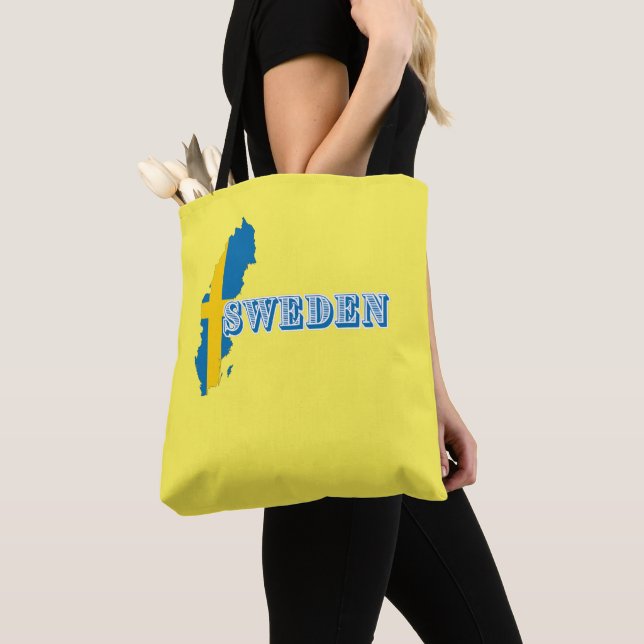 Modern sverige Sveda Art Brev karta Flagga Souveni Tygkasse (Närbild)