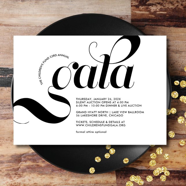 Modern Swag Minimalist Gala Inbjudningar (Skapare uppladdad)