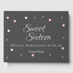 Modern Sweet 16  konfetti Rosa Glitter Gästböcker