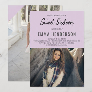 Modern Sweet 16 Photo Inbjudningar