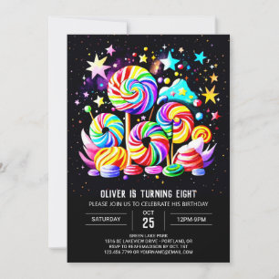Modern Sweet Candyland Birthday Inbjudningar