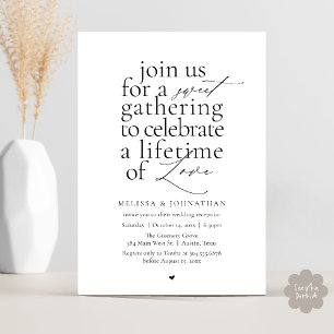 Modern Sweet Love Minimalistisk Bröllopsmottagning Inbjudningar