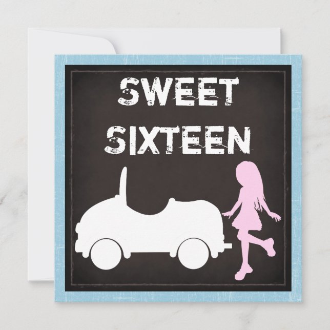 Modern Sweet sixteen Birthday-inbjudan Inbjudningar (Framsida)