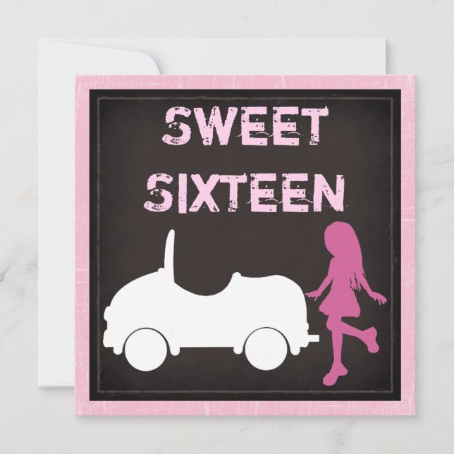 Modern Sweet sixteen Birthday-inbjudan Inbjudningar (Framsida)