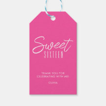 Modern Sweet Sixteen rosa flickor 16-års tack