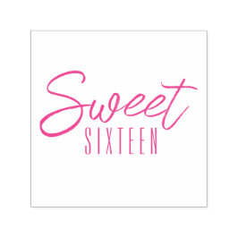 Modern Sweet sixteen-shock rosa 16:e flickor Självfärgande Stämpel