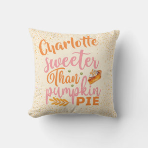 Modern Sweeter than Pumpkin Paj Fall Thanksgiving Kudde