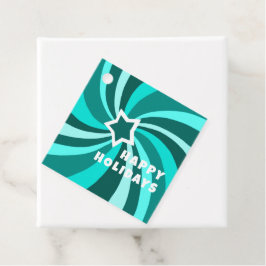Modern Swirl HAPPY HOLIDAYS CUSTOM Green Christmas Gåvor Etiketter