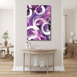 Modern Swirl Lila Dimma Abstrakt 24" x 36" Canvastryck<br><div class="desc">Lägg till speciell belysning för den här! En contemporary abstrakt med svepande rosor från många i vita nyanser och rosa mot en lila bakgrund med blandningar av svart och grått kommer att uppmärksamma er och definitivt bli en konversationsstart. En 24-tums x36-tums utdragen arbetsyta av generös storlek som kommer att bedöva...</div>