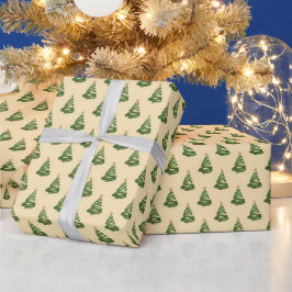 Modern Swirl Ribbon Christmas Trees Presentpapper